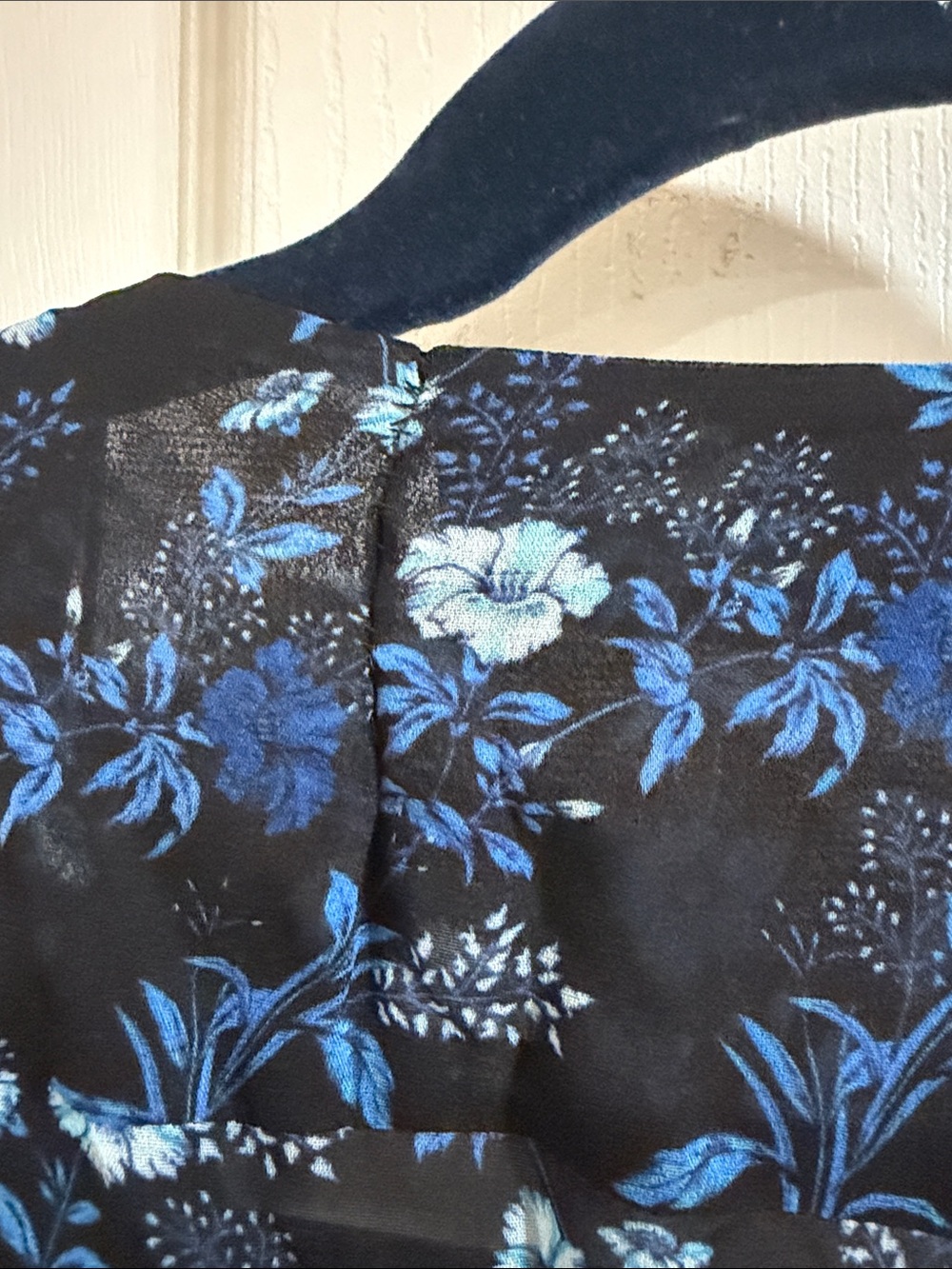 The Kooples Blue Poppy Floral Chiffon Wrap Mini Dress NWT Size 2 *Flaw - Picture 6 of 10